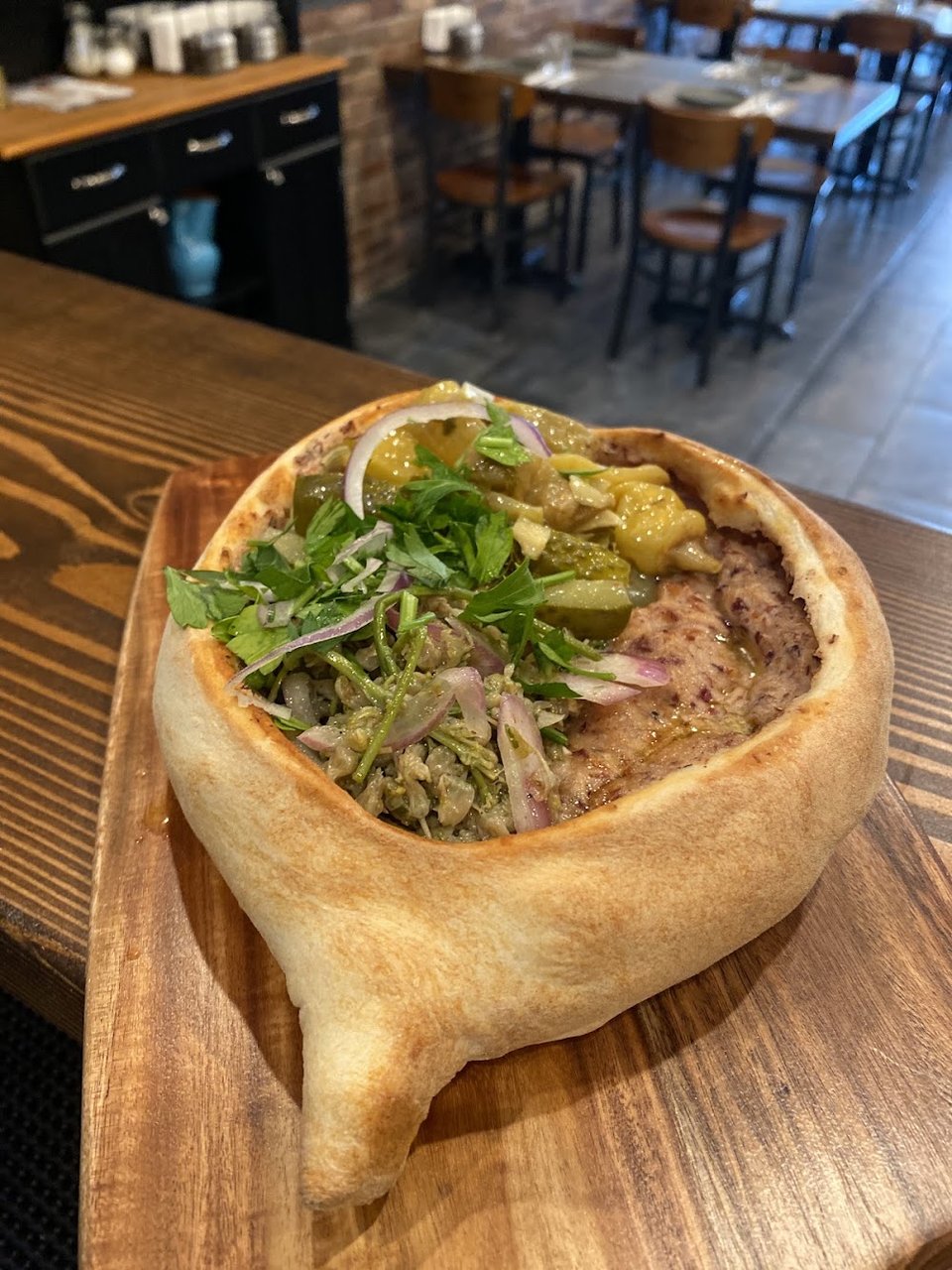 Adjarian Khachapuri with Beans Georgian